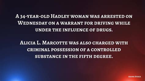 Hadley woman arrested for impaired driving in Corinth
